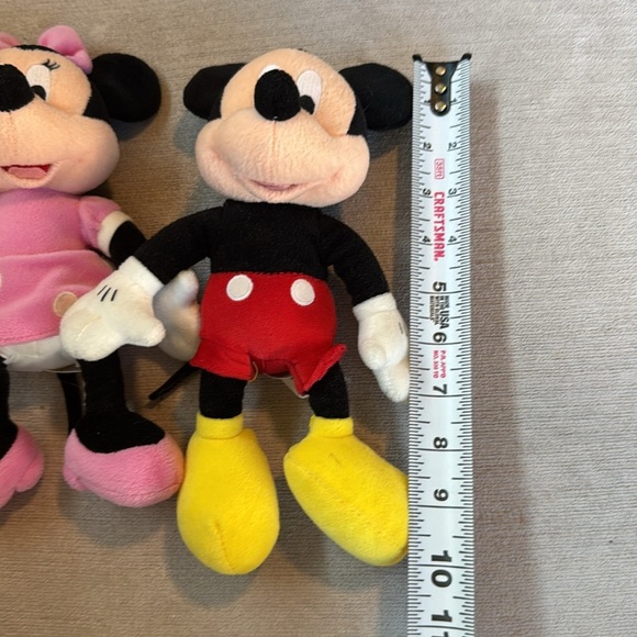 Mickey and Minnie Mouse plush pair lot of 2 Disney stuffed animal - Picture 2 of 5